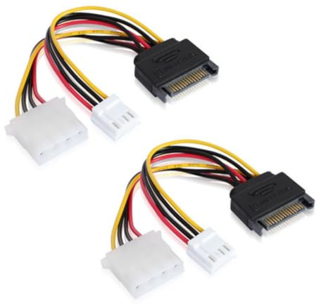 PEPWE Cable adaptador SATA macho a doble de 4 pines IDEs para dispositivos de almacenamiento antiguos y nuevos, adaptadores de alimentación
