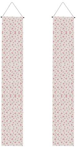 Preciosos carteles de puerta de Halloween con estampado de cerezas rojas, pancartas de porche para puerta delantera, decoración interior y exterior