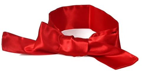 Augenmaske Satin-Seiden-Schlafmaske, Sexy For Frauen, Seiden-Augenabdeckung, Genießen Sie Augenklappen, Süße Augenbinde, Seidenband(Red)
