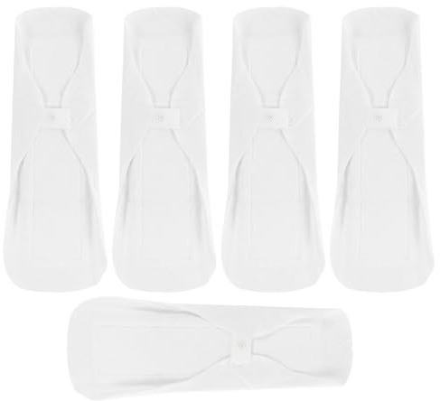 DEARMAMY 5 St Bomullspad Återanvändbar Tvättbar Tidstypiska Trosskydd Återanvändbara Tvättbara Mensskydd Mjuka Menstruationskuddar Återanvändbara Kuddar Liners White