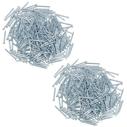 1mm x 20mm Round Headed Wire Nails for Concrete Brick Wood 600pc Zinc Plated