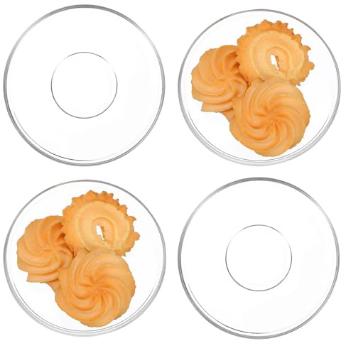 Ciieeo Set 4 Piattini in Vetro Rotondi per Tazza da caffè, Piattini Decorativi Resistenti e Non Facili da Deformare, per Ristoranti e Case