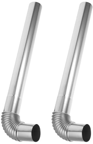 NIYANGLE Tubo de Chimenea de Acero Inoxidable 304 de 6 Cm X 50 Cm, Kit de 4 Piezas para Estufa de Leña y Caldera, Incluye 2 Tubos Rectos y 2 Curvas, Conducto de Humos Resistente al Calor