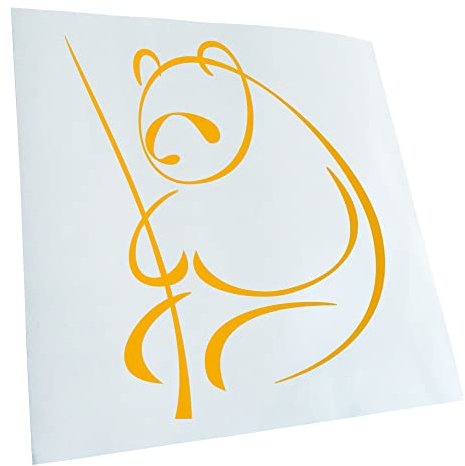 Kiwistar - Autoaufkleber - gelb - 60 x 49 cm - Pandabär - Heckscheibenaufkleber Auto Aufkleber wetterfest für Kfz LKW Mofa Truck - Sticker außen selbstklebend Tuning Zubehör für Fenster Fahrzeug