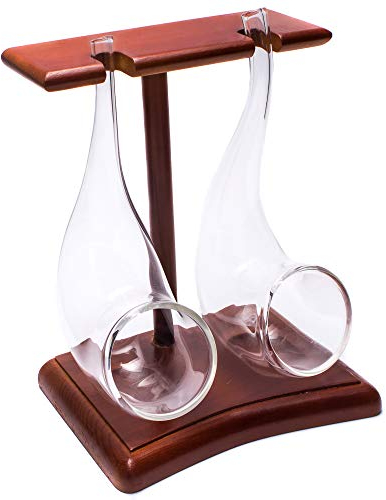 Vinology brandy pipe Sorseggiando occhiali set con espositore in legno 75 ml – Confezione da 2