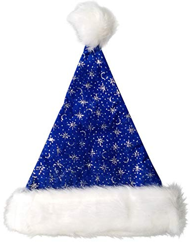 Ciffre Weihnachtsmützen Mütze Nikolausmütze Weihnachtsmütze - Bau Glitzer