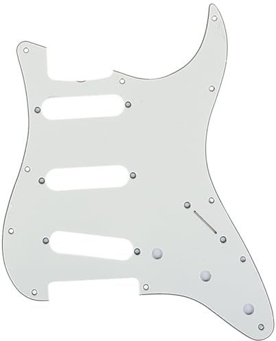 Musiclily Pro 11 Löcher SSS Vintage 60s 64 Schlagbrett 3 lagig Aged White | für American Strat E-Gitarre
