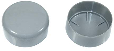 SN-TEC Rohrkappe/Fußkappe/Pfostenkappe in Grau für Rundrohr 75-76mm = 3 Zoll z.b. für Fahnenstangen (10 Stück)