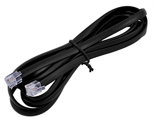 N/A RJ12 6P6C - Telefono cordato, Ricevitore di Estensione Linea Cavo Nero 8,4 Metri
