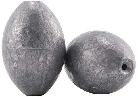 Dr.Fish Egg Sinker Lead Fishing Weights Oval Shaped Catfishing Weights Bank River Freshwater Saltwater Fishing Bass Casting 3/4oz 20 Pack
