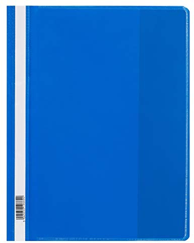 Oxford Schnellhefter A4, überbreit mit Sichttasche, blau, 25er Pack