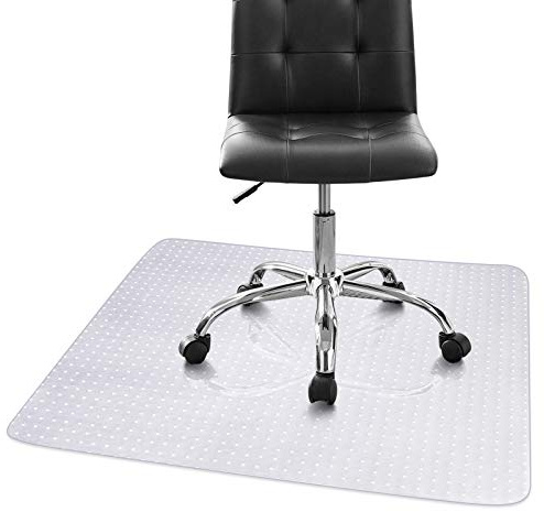 Rectangular Chair Mat for Carpet Protection, Clear Transparent PVC Floor Carpet Protector, Thick Large Anti Slip Floor Cover with Skid Resistant Studded Bottom for Home Professional Office Use