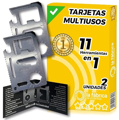 2 uds Tarjetas multiusos 11 en 1 - Tarjeta Multiherramienta - Tarjeta Herramienta Multiusos - Tarjeta multiusos - Tarjeta Multifunción