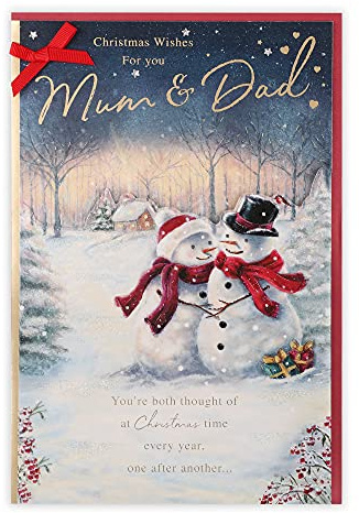 Clintons: Weihnachtskarte mit Schneemännern für Mama und Papa