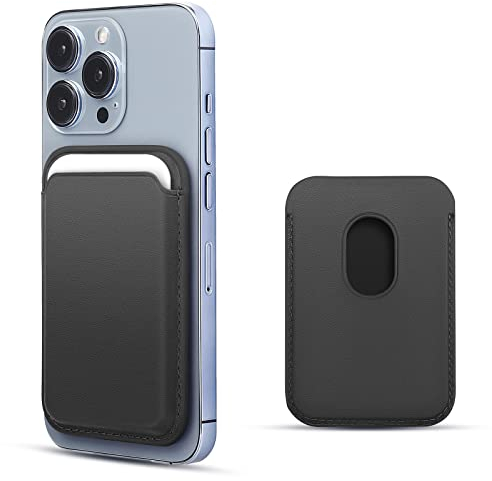 pour Magsafe Wallet Portefeuille Compatible avec iPhone 15/14/13/12 Pro/Max/Plus/Mini,Porte-Cartes RFID avec Aimant MagSafe(Noir)