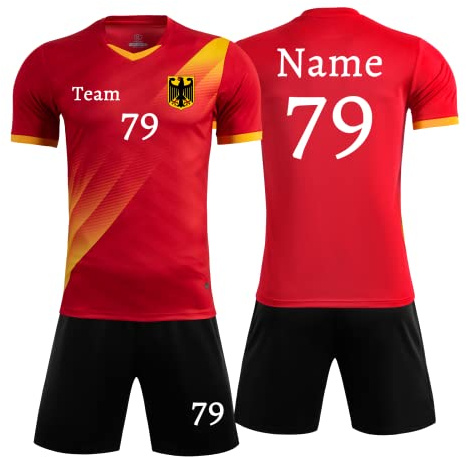 HDSD Personalisierte Fußball Trikot Kinder Mit Namen Nummer Trikot Set | Fußball Trikot Set Für Kinder Mit Namen Nummer Ideal Für Training Teams Spiele Und Fußball Fans