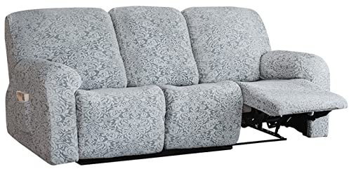 DZYP Sesselbezug 1 2 3 Sitzer Elastischer Sesselschoner Sofaüberwurf Jacquard Sofabezug Stretchhusse Für Relaxsessel Ruhesessel Bezüge Schonbezüge Sofa Abdeckung Antirutsch (Hellgrau,3 sitzer)