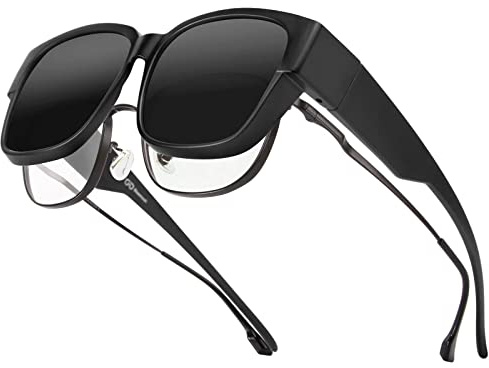 Bloomoak Polarized Over Glasses Anti-Glare UV 400 Protection for Men Women - Oversized Sunglasses/Fit Over Glasses/Suit for Driving/Fishing/Golf