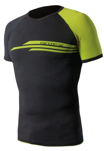 BIOTEX T-Shirt Impact Traspirante da Uomo per Ciclismo e Running, Intimo Tecnico Sportivo Ideale per L'Estate e per l'inverno, Nero, Taglia III (XL/2XL)