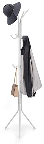 Youyijia Loft Garderobenständer Free-Standing Coat Stand Aus Metall Moderner Jackenständer in Baumform für Flur Schlafzimmer Büro 12 Haken 175 cm Hoch Stabil Matt Weiß
