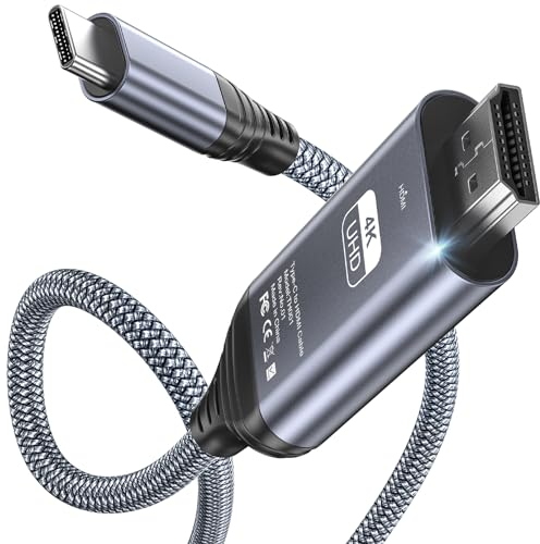 Siwket USB C auf HDMI Kabel 4K@60Hz 1M, USB Typ C zu HDMI Kabel [Thunderbolt 3 Kompatibel] für MacBook Pro 2021, Macbook Air, iPad Pro 2020, Samsung Galaxy S22/ S21, Surface Book 2 Usw