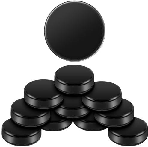 Liliful 0.98 x 0.33 Inch Mini Hockey Pucks for Tables Game Small Replacement Pucks Hockey Accessories for Adults Fun Entertainment Equipment (10pcs)