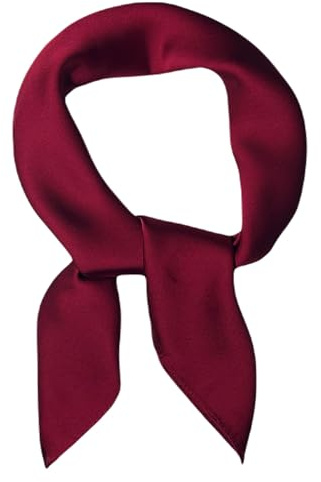 WESTEND CHOICE Sciarpe quadrate in seta satinata sciarpa collo tinta unita retro anni '50 bandana 70x70 cm, Borgogna, Taglia unica