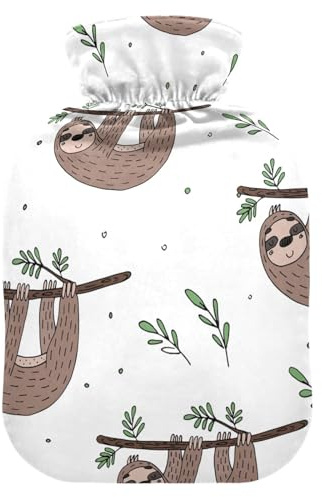 Branches Wärmflasche mit Faultier, weich, warm, für Winter, Bett, Hand, Hals und Schultern, 1 l