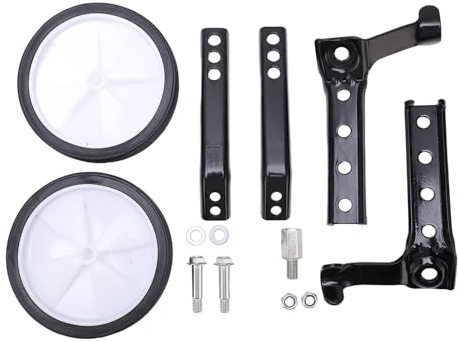 Kinderfahrrad Verstellbar Stützräder Set, Fahrradstabilisatoren für Kinderfahrrad, Universal Sicherheitsstützräder mit Halterungen, Zubehör Fahrrad für 18 Bis 24 Zoll Kinderfahrräder (Schwarz)