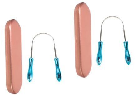 Angoily 2sets Raschietto Linguale Inossidabile Con Manico Arcobaleno Strumento Di Pulizia Della Lingua Per Igiene Orale e Controllo Alitosi Per Uso Domestico e Viaggi