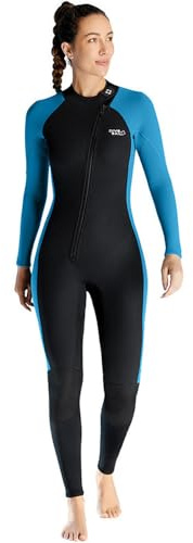 SOUUXIU Trajes de Neopreno de 3 mm para Mujer Traje de Buceo de Manga Larga de Cuerpo Completo de una Pieza para Adultos