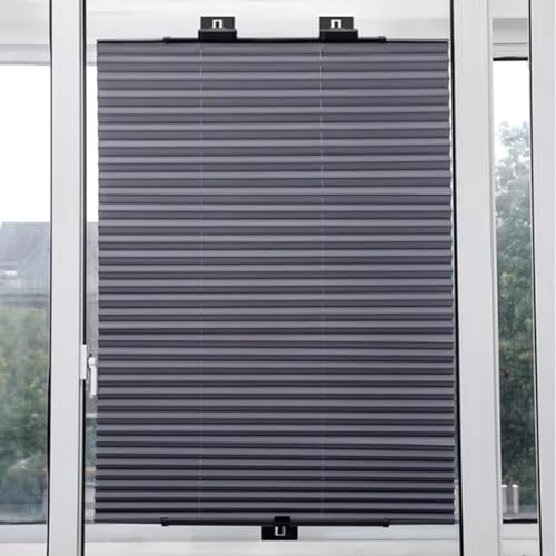 Verdunkelungsrollo Ohne Bohren Rollos Innen Verdunkelungsvorhänge Verdunkelungs Plissee Rollos Sonnenschutzrollo Temporärer Sichtschutz Jalousien für Fenster Balkon (72x150cm(28.34inx59.05in))
