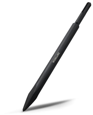 WOBLLMX 9.8 SDS Plus Point Chisel for Masonry,Concrete,Brick,Tiles,Stone,Clean up and Slot Tool (Black)