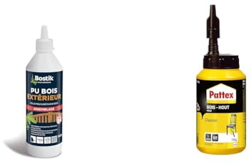 Bostik Colle PU Extérieur – Polyuréthane Liquide D4 & Pattex Classic – Hautement Résistante pour Bois (Biberon de 750 g)