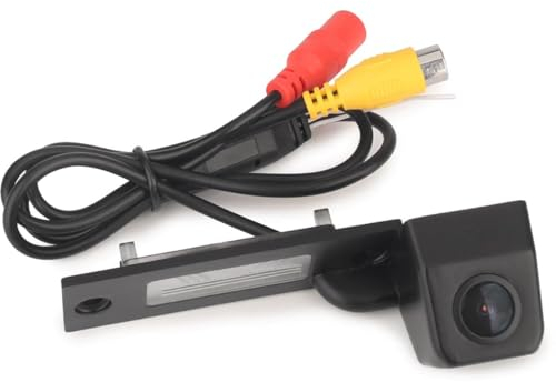 Erisin HD Auto Rückfahrkamera Kennzeichenbeleuchtung Rückfahrkamera mit Nummernschildbeleuchtung für VW/Seat/Skoda, Rückfahrsicherungslinie, Nachtsicht, 150° Blickwinkel, Wasserdicht