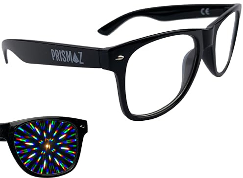 PRISMAZ Spektralbrille Für Fantastische Regenbogen Kaleidoskop Effekte - Festival Rave Feuerwerk Party Accessoire Beugungsbrille Regenbogenbrille