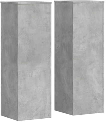 vidaXL Pflanzenständer 2 Stk. Betongrau 33x33x100 cm Holzwerkstoff