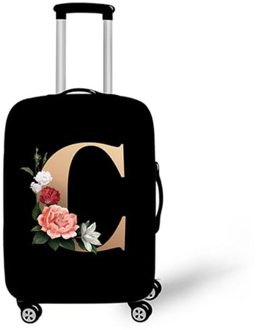 Muiuou Elastisch Reise Kofferhülle Kofferschutzhülle, Anfangsbuchstabe Gedruckt Design Koffer Schutzhülle mit Reißverschluss Waschbar Gepäck Cover Kofferschutz-Bezug (XL (30-32 Zoll),C)