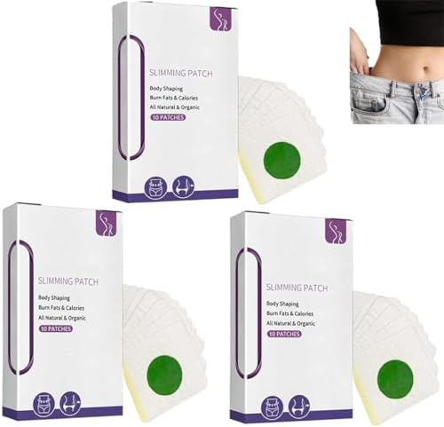 Neslemy Lot de 3 patchs de désintoxication saine, patchs de désintoxication à base de plantes pour femme, ventre plat, pour tous les types de peau