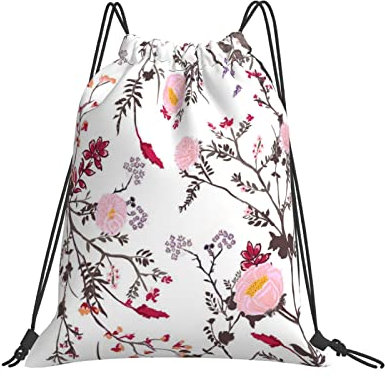 Beutel 36X42cm Tropische Botanische Blumen Klapprucksack Multifunktionaler Rucksack Mit Kordelzug Alltag Turnbeutel Mit Kordelzug Für Kindergarten, Strand, Erwachsene