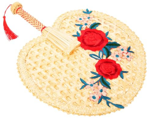 Cabilock 5 Stück Rohrkolben Antiker Party Retro Klassischer Chinesischer Strand Handventilator Sommer Kühlventilator Vintage