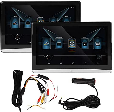 XTevu 11.3in Car TV Headrest Monitor Touch Screen for Android 10.0 4K 1080P 3G R.AM 16G Rom Rear Seat Video Player with Bluetooth, Wi Fi, and USB Support