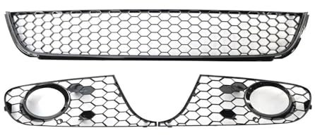 Nebelscheinwerfer Grill Kompatibel Mit VW Für J&etta Für Golf MK6 Wabenstruktur, Vorne In Der Mitte, Unterer Stoßfänger, Netzgitter, Nebelscheinwerfer-Entlüftungsgitter, Netzgrill-Abdeckung(2)