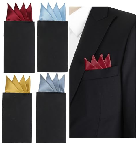 NiceYnn 4 Stück vorgefaltetes Taschentücher, quadratisch, für Herren, Dreieck, A | Karton, verstellbar, Kostüm, Jacke, Formel, Hochzeit