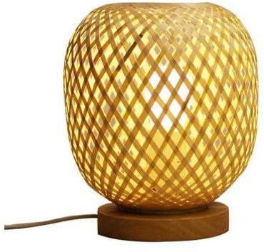 DTACBNEUZ Bedside Table Lamp Table Lamps Rattan Bedside Table Lamps Bamboo Gabion Weaving Bedside Lamps Sample Room Ambience Decorative Lamps Nightstand lamp