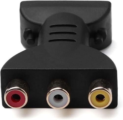Myuiao Adaptador HDMI a RCA, convertidor AV macho a 3 hembras para HDTV DVD, color negro