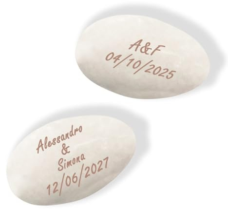 CandyFrizz Selection – Confetti Personalizzati con Scritta – Colori Celeste, Rosa e Bianco – Confetti al Cioccolato – Senza Glutine – 50 Pezzi – Ideali per Battesimi, Matrimoni e Eventi (BIANCO)