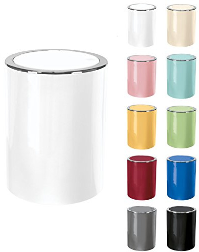 KW Clappe 5Ltr Plastic Swing Bathroom /Kitchen /Small Waste /Office Bin (Ice White)