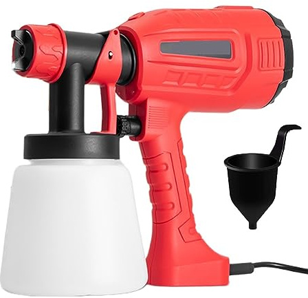 BCJMKDX Airbrush Set, 500W Electric Spray Gun 1000ML Household Paint Sprayer Flow Control Easy Spraying Adjustable Nozzle for Furniture/Walls/Fences(500w 1l)