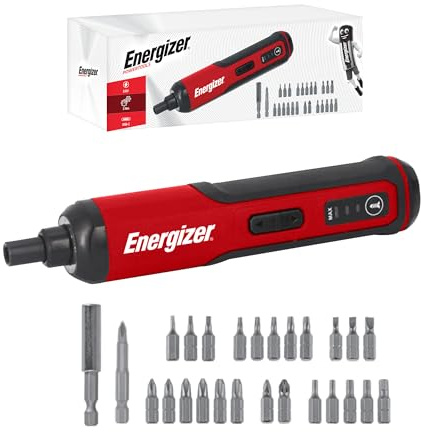 Energizer - Tournevis Électrique 3,6V– Batterie 1500mAh Rechargeable Cable USB-C (Inclus)- 26 Embouts de Vissage Inclus - 3 NM - Idéal pour le montage, le démontage et les petits travaux